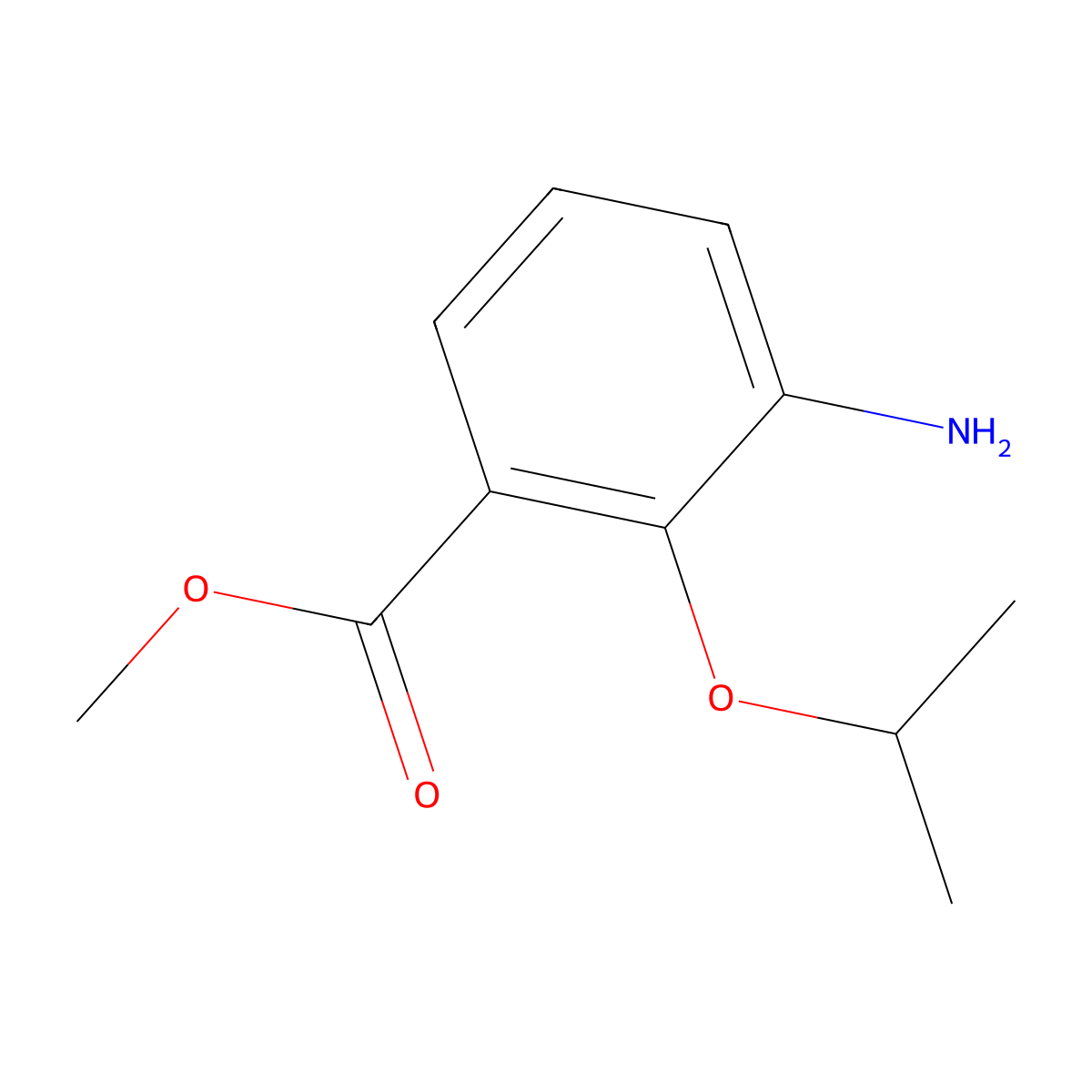 Methyl 3-amino-2-(propan-2-yloxy)benzoate molecular structure, CAS 1564808-54-3