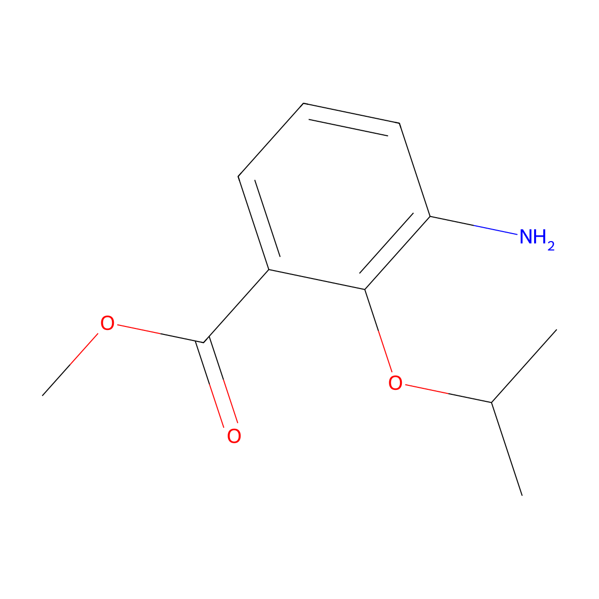 Methyl 3-amino-2-(propan-2-yloxy)benzoate molecular structure, CAS 1564808-54-3