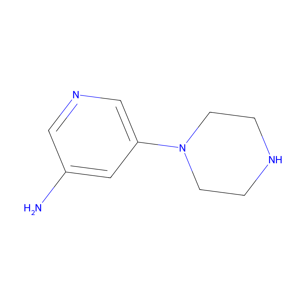 5-(Piperazin-1-yl)pyridin-3-amine molecular structure, CAS 1564813-32-6