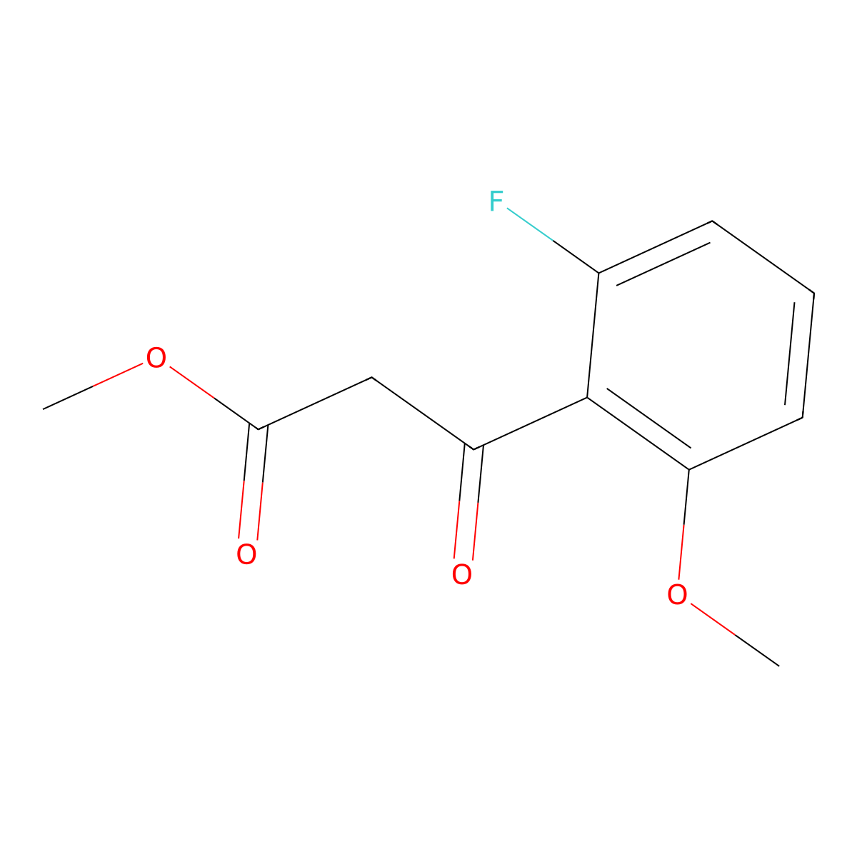 Methyl 3-(2-fluoro-6-methoxyphenyl)-3-oxopropanoate molecular structure, CAS 1564813-47-3