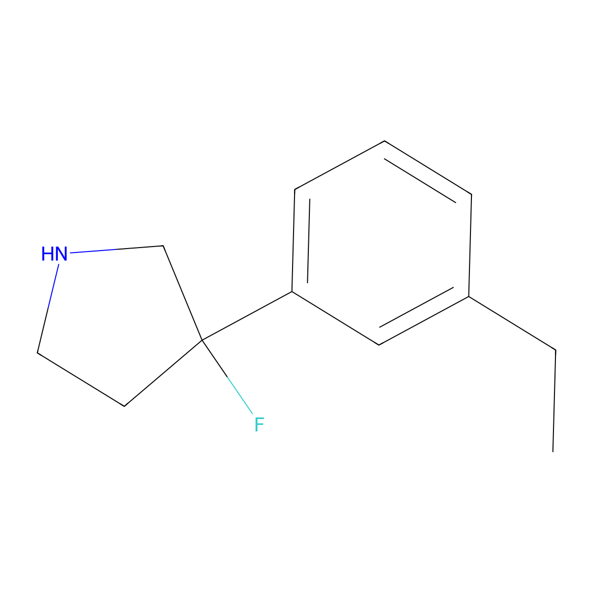 3-(3-Ethylphenyl)-3-fluoropyrrolidine molecular structure, CAS 1564817-24-8