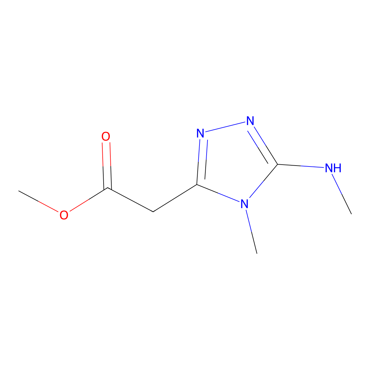 methyl 2-[4-methyl-5-(methylamino)-4H-1,2,4-triazol-3-yl]acetate molecular structure, CAS 1564817-43-1
