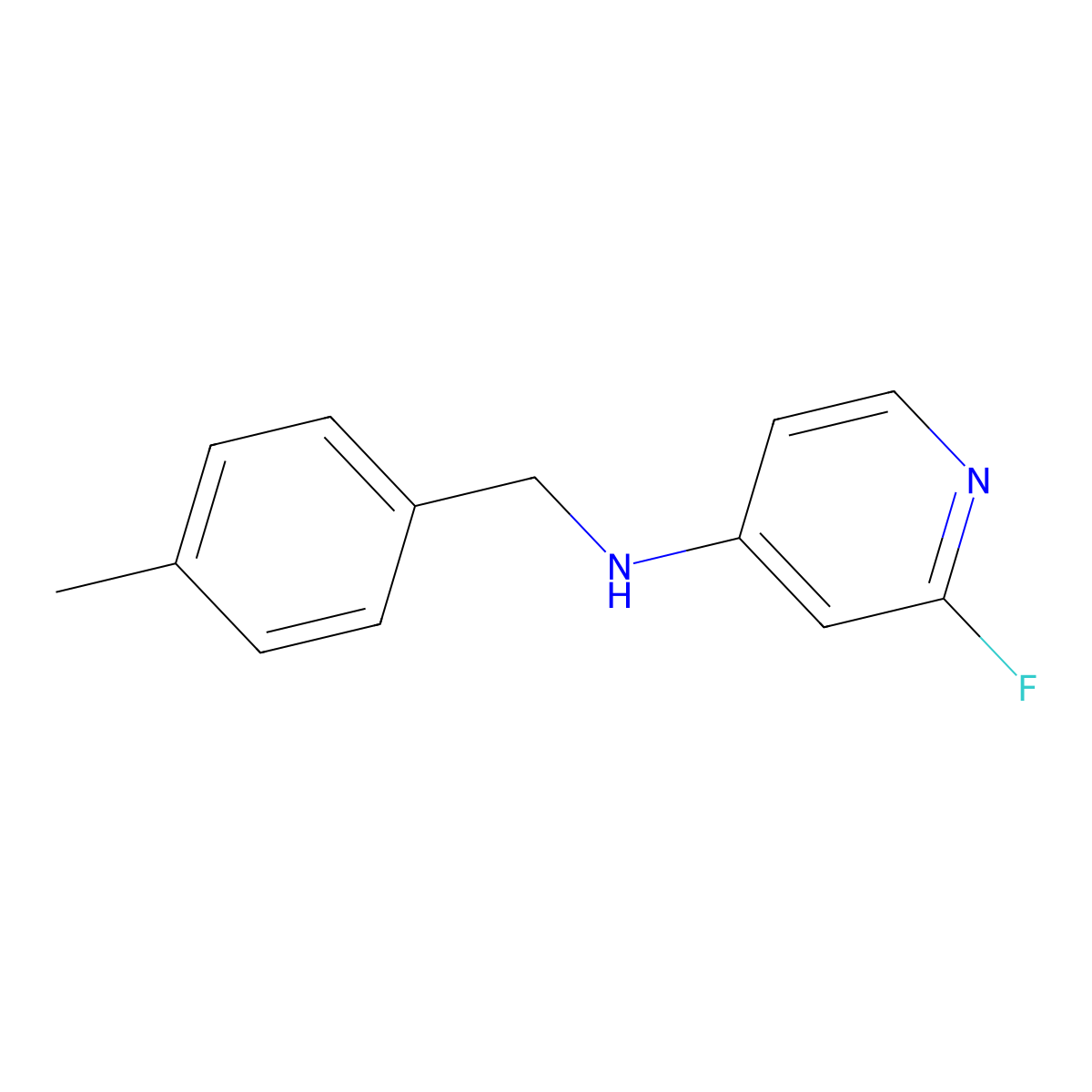 2-Fluoro-N-(4-methylbenzyl)pyridin-4-amine molecular structure, CAS 1564819-34-6