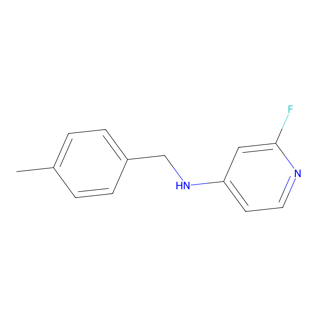 2-Fluoro-N-(4-methylbenzyl)pyridin-4-amine molecular structure, CAS 1564819-34-6
