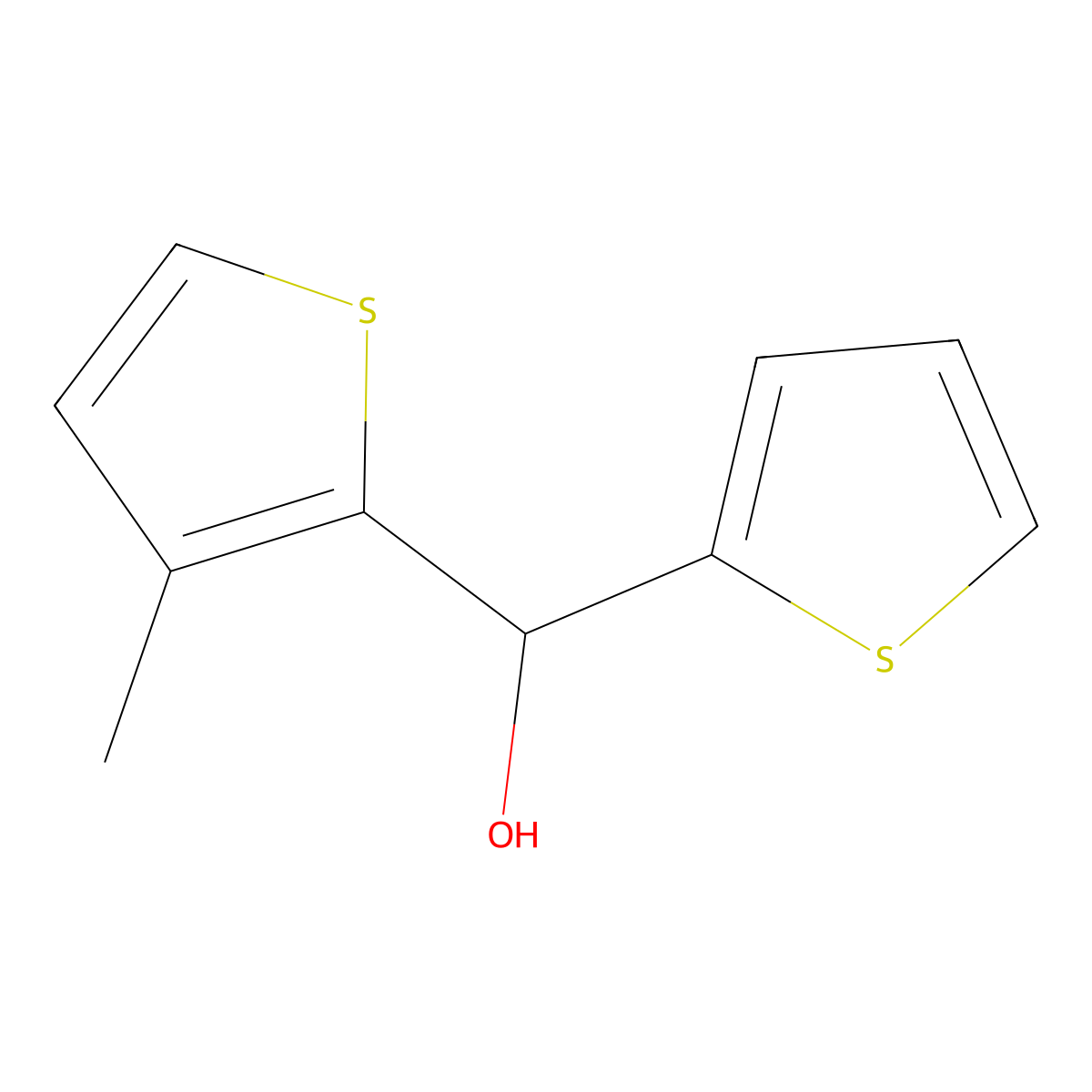 (3-Methylthiophen-2-yl)(thiophen-2-yl)methanol molecular structure, CAS 156482-41-6