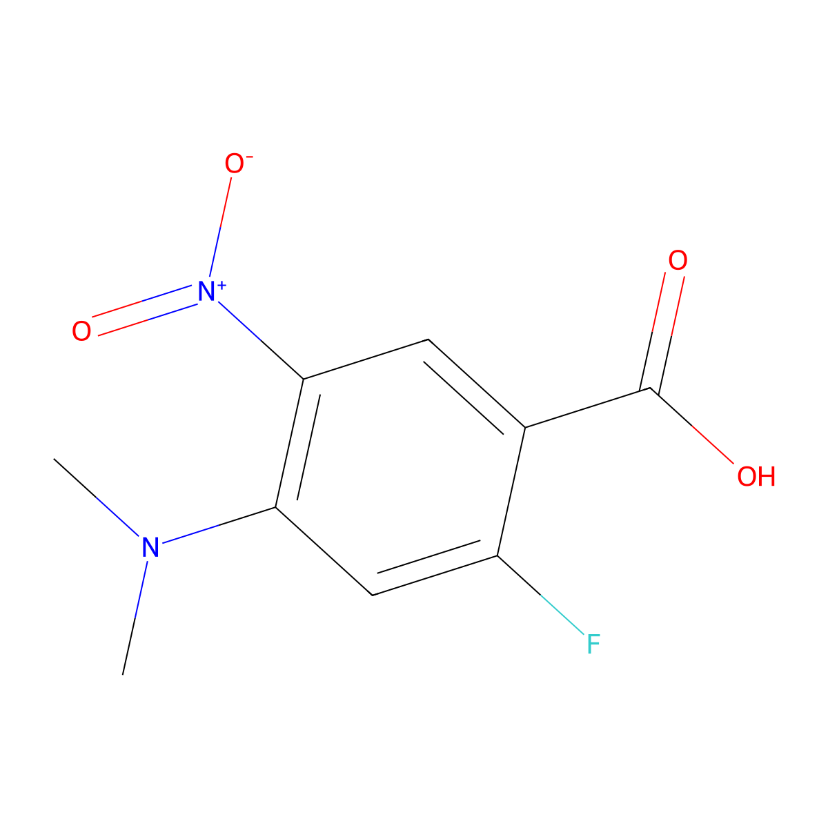 4-(Dimethylamino)-2-fluoro-5-nitrobenzoic acid molecular structure, CAS 1564821-05-1