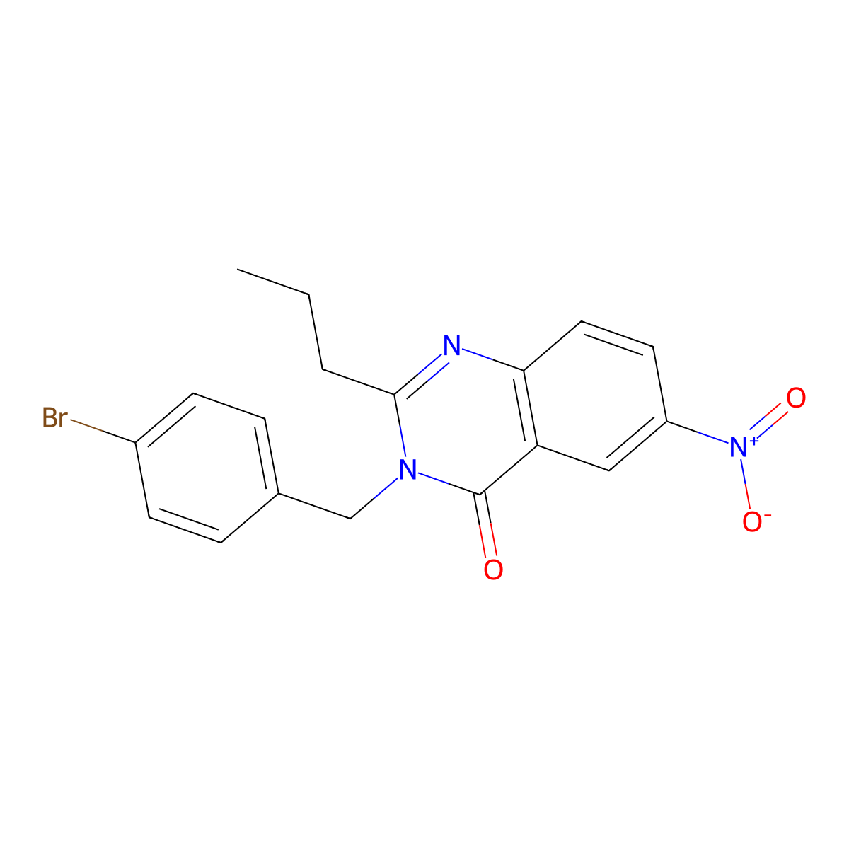3-[(4-Bromophenyl)methyl]-6-nitro-2-propylquinazolin-4-one molecular structure, CAS 156483-24-8