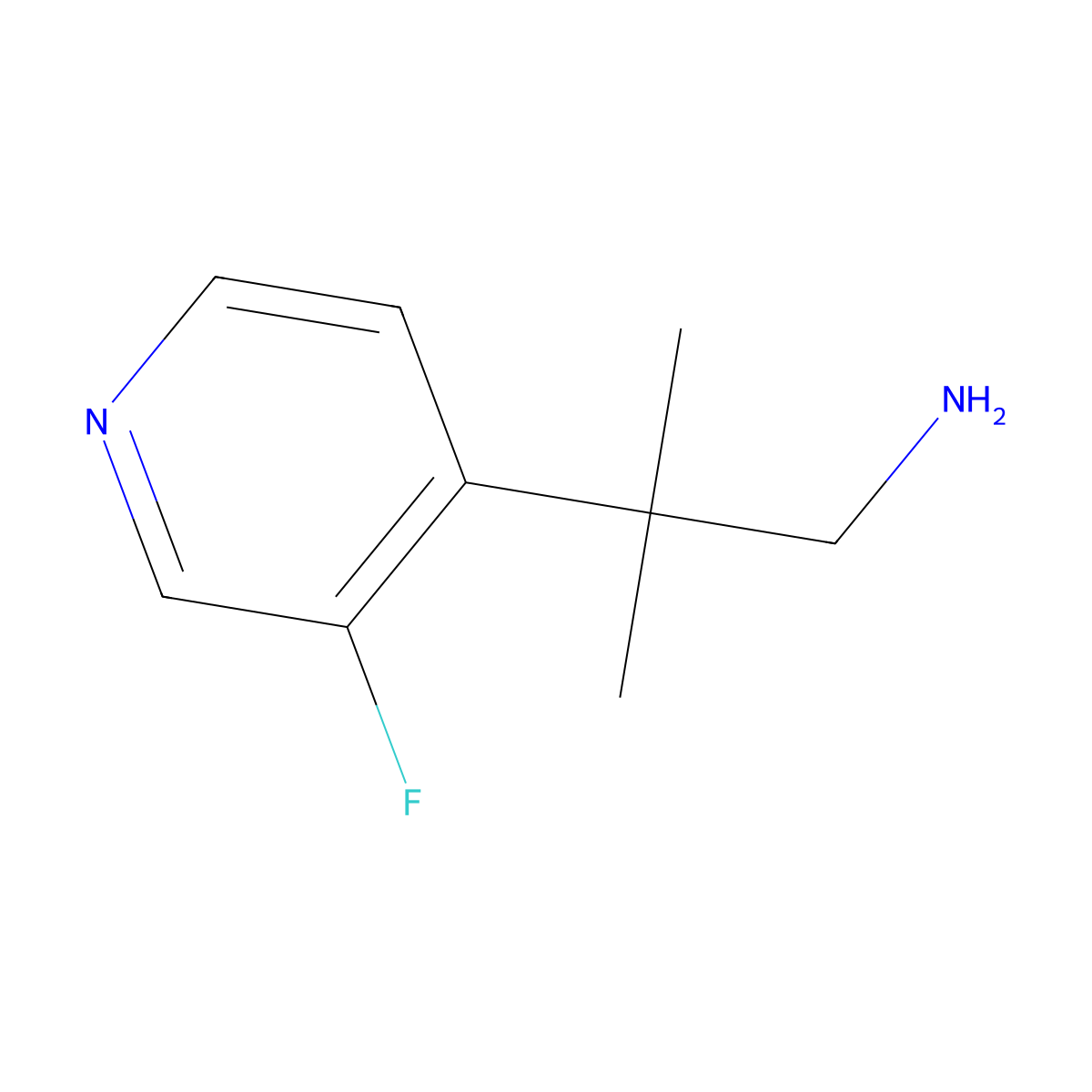 2-(3-Fluoropyridin-4-yl)-2-methylpropan-1-amine molecular structure, CAS 1564831-44-2