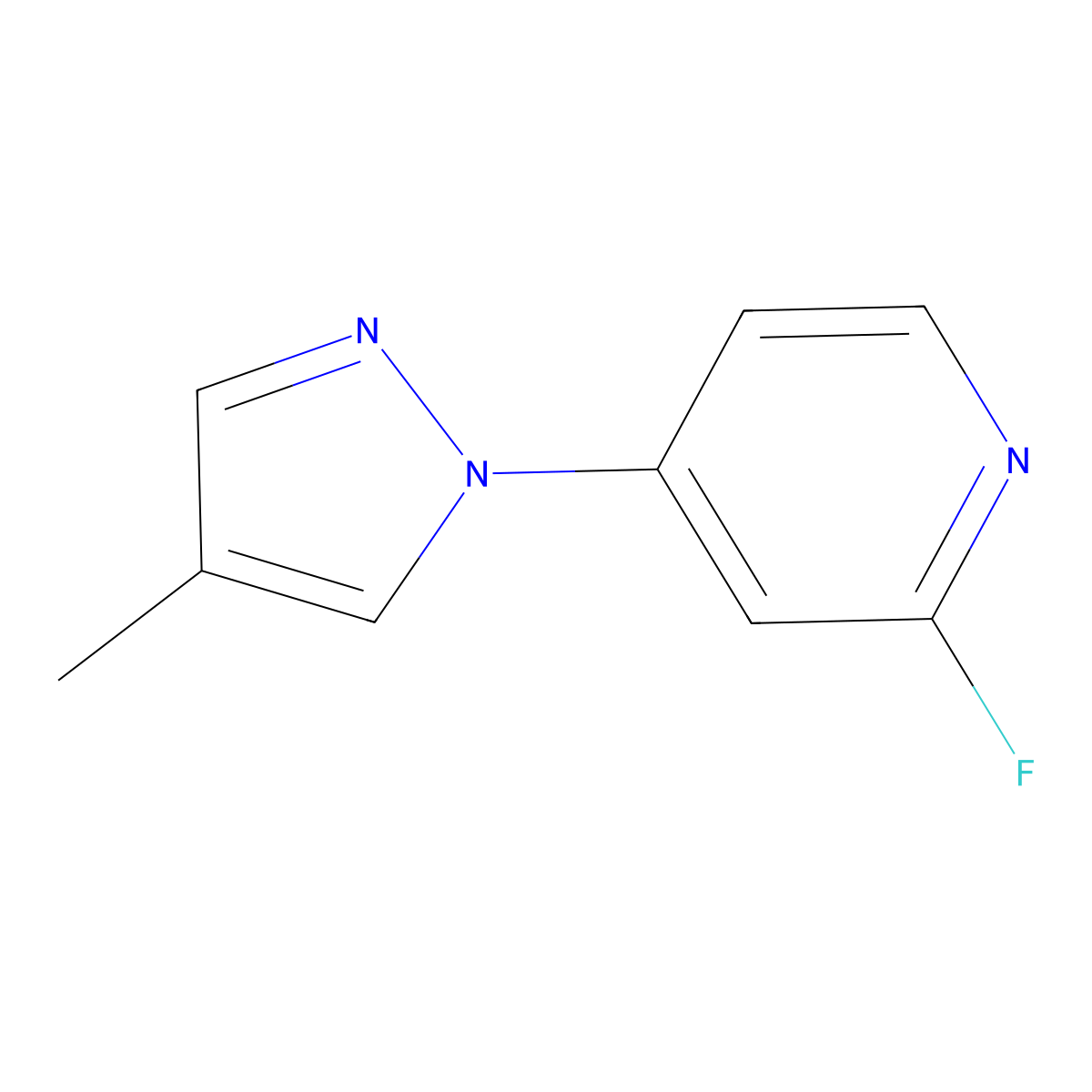 2-Fluoro-4-(4-methyl-1h-pyrazol-1-yl)pyridine molecular structure, CAS 1564835-25-1