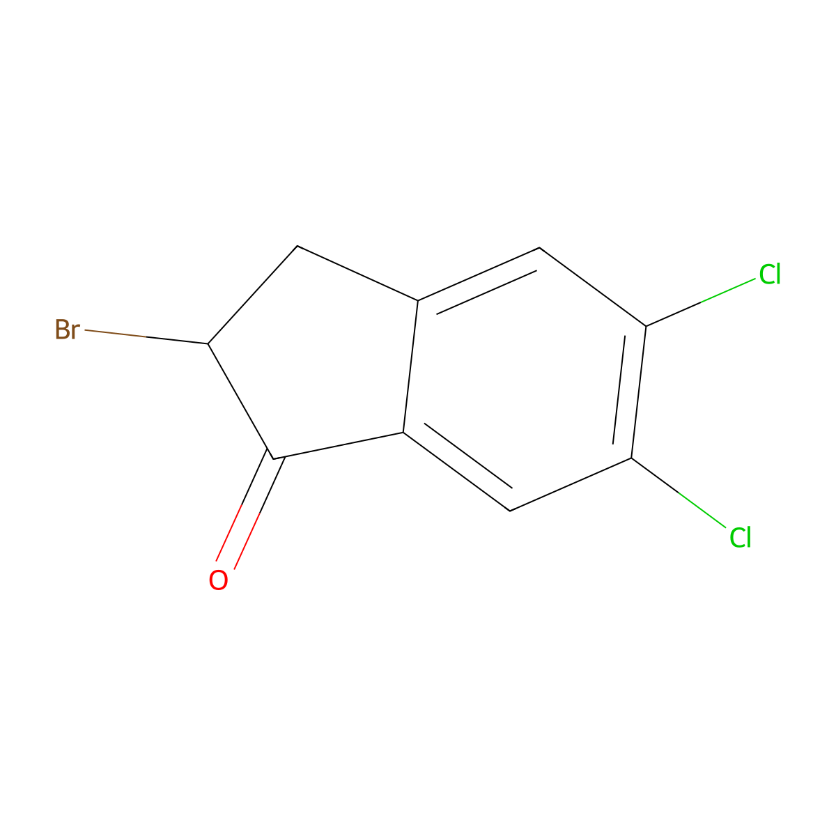 2-Bromo-5,6-dichloro-2,3-dihydro-1H-inden-1-one molecular structure, CAS 156484-74-1