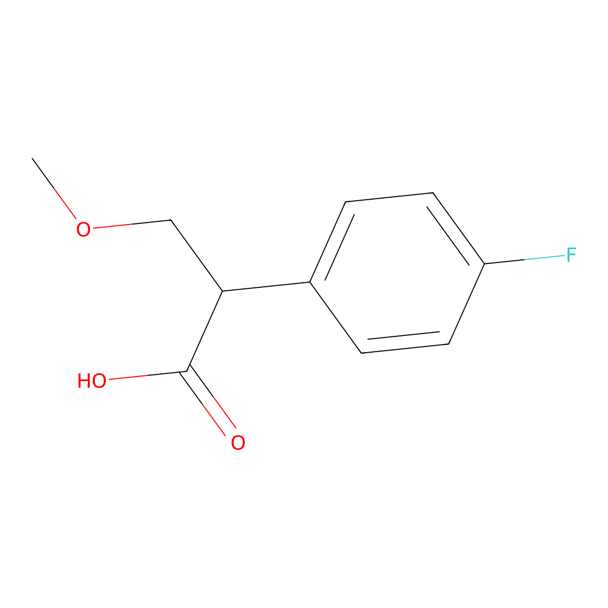 2-(4-Fluorophenyl)-3-methoxypropanoic acid molecular structure, CAS 1564840-23-8