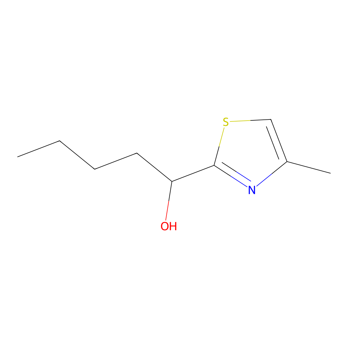 1-(4-Methyl-1,3-thiazol-2-yl)pentan-1-ol molecular structure, CAS 1564856-34-3