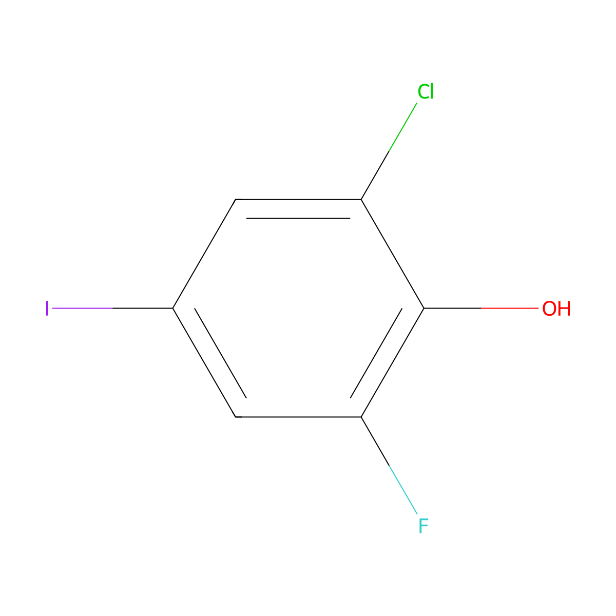 2-Chloro-6-fluoro-4-iodophenol molecular structure, CAS 1564859-49-9