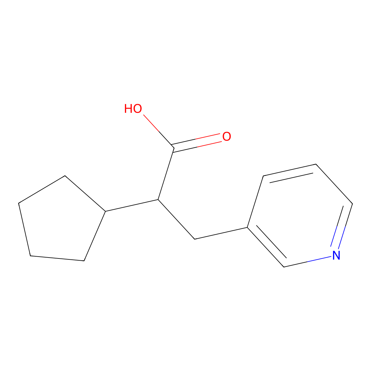 2-Cyclopentyl-3-(pyridin-3-yl)propanoic acid molecular structure, CAS 1564863-95-1