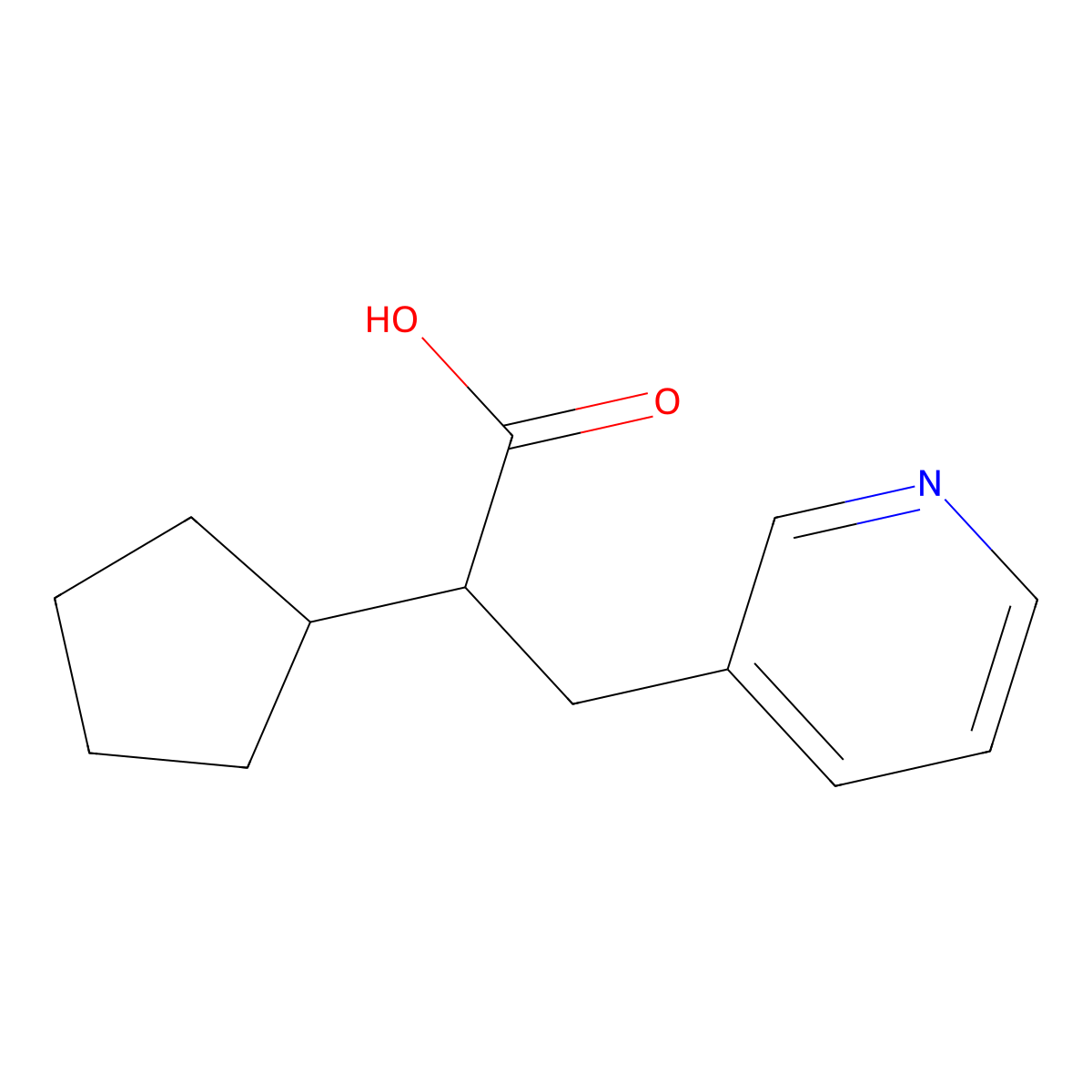 2-Cyclopentyl-3-(pyridin-3-yl)propanoic acid molecular structure, CAS 1564863-95-1