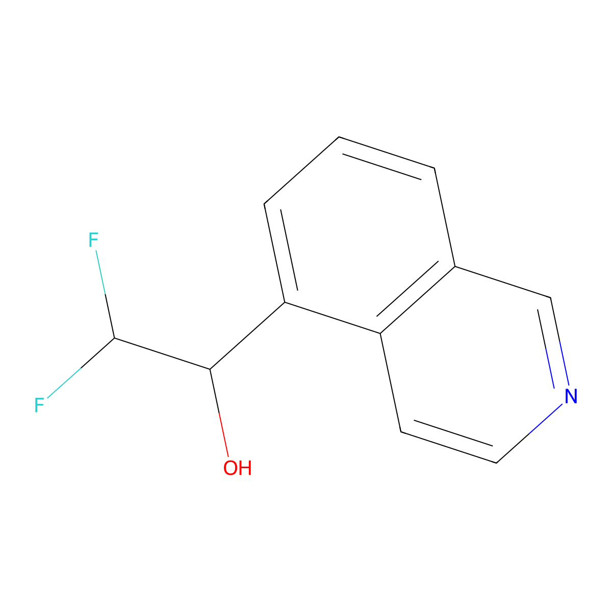 2,2-Difluoro-1-(isoquinolin-5-yl)ethan-1-ol molecular structure, CAS 1564865-41-3