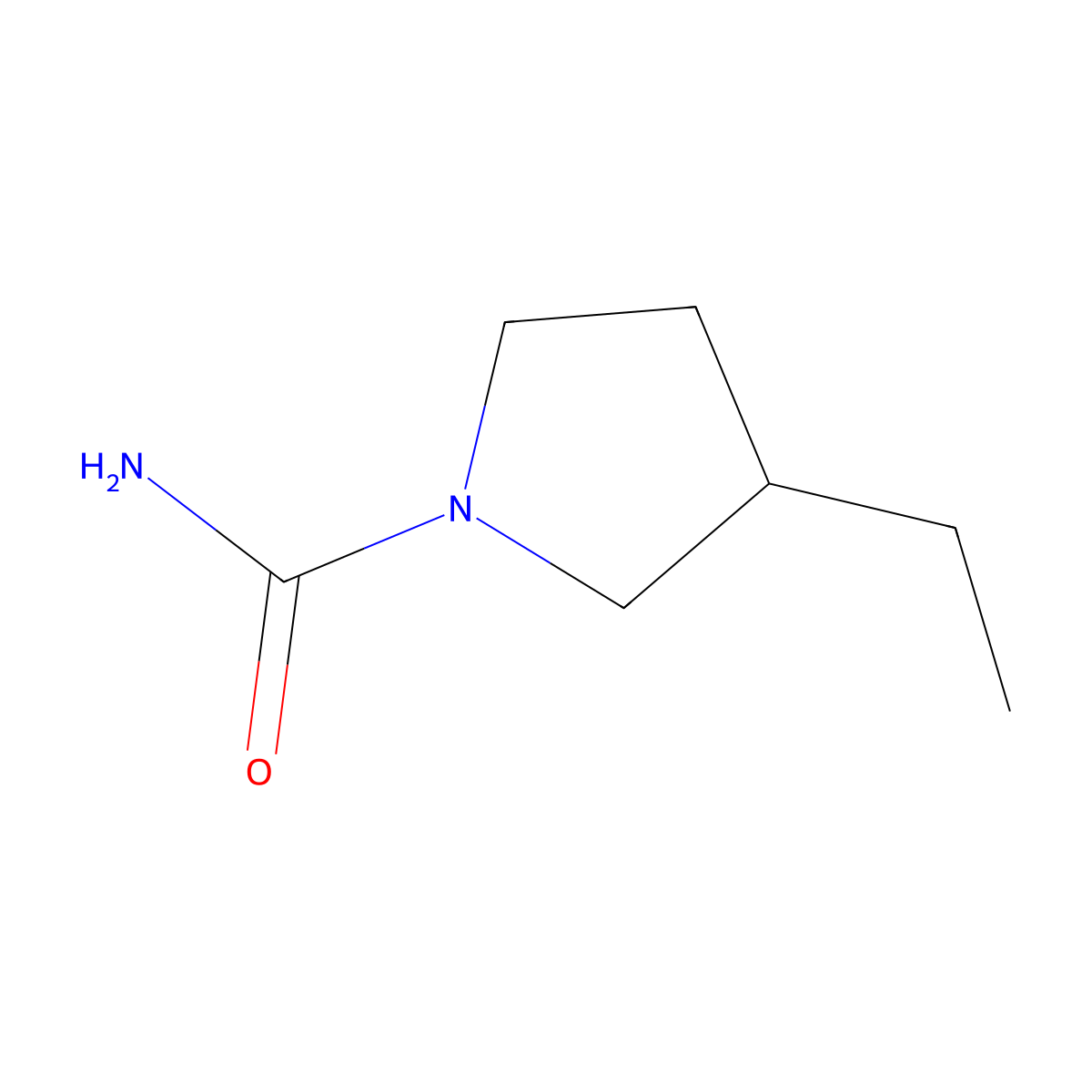 3-Ethylpyrrolidine-1-carboxamide molecular structure, CAS 1564866-30-3