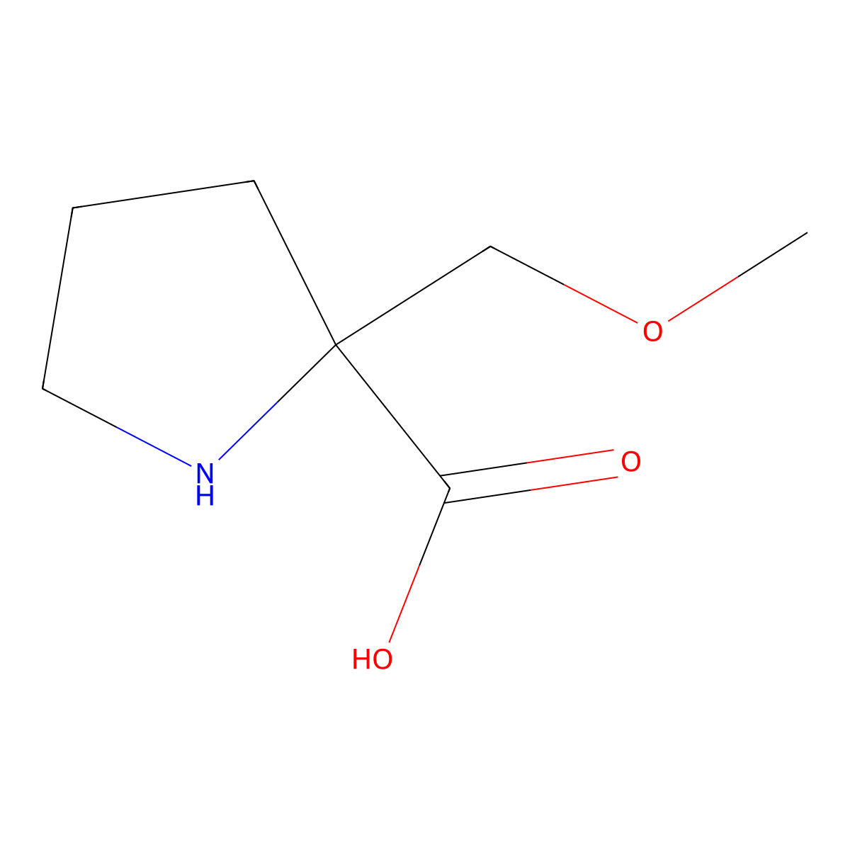 2-(Methoxymethyl)pyrrolidine-2-carboxylic acid molecular structure, CAS 1564868-48-9