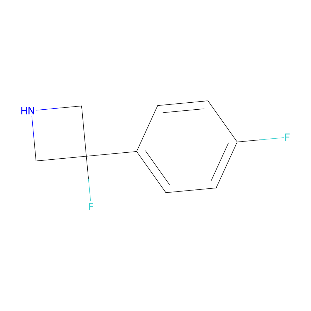 3-Fluoro-3-(4-fluorophenyl)azetidine molecular structure, CAS 1564870-61-6