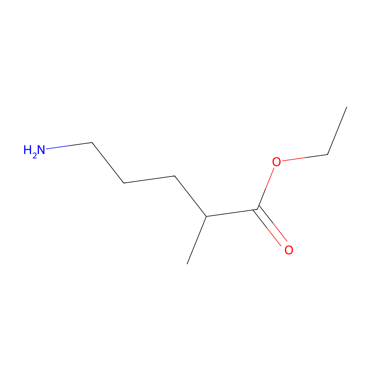 Ethyl 5-amino-2-methylpentanoate molecular structure, CAS 1564873-61-5