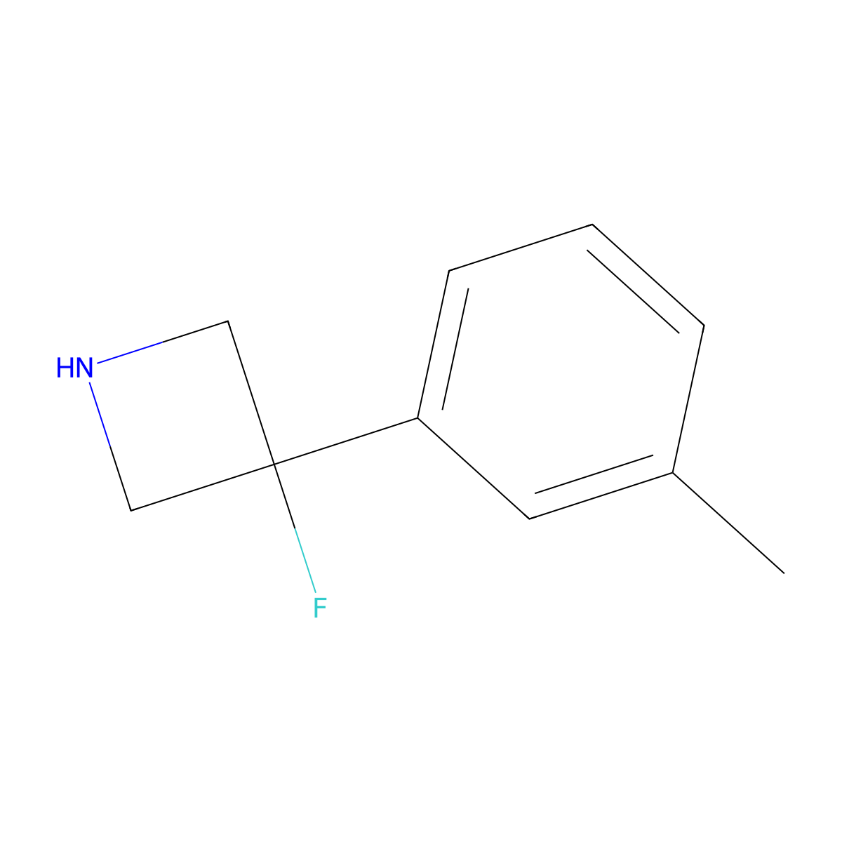 3-Fluoro-3-(3-methylphenyl)azetidine molecular structure, CAS 1564874-42-5