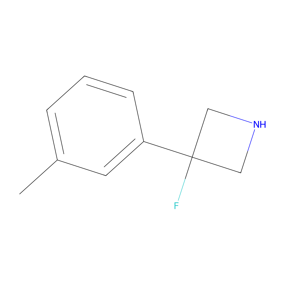 3-Fluoro-3-(3-methylphenyl)azetidine molecular structure, CAS 1564874-42-5
