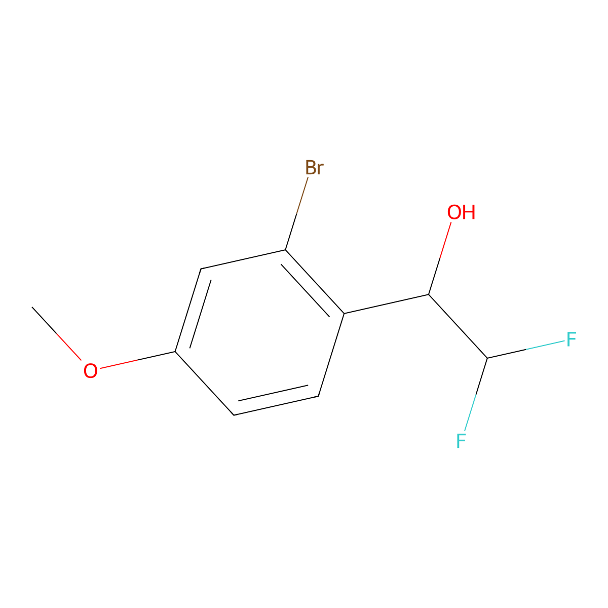 1-(2-Bromo-4-methoxyphenyl)-2,2-difluoroethan-1-ol molecular structure, CAS 1564875-53-1
