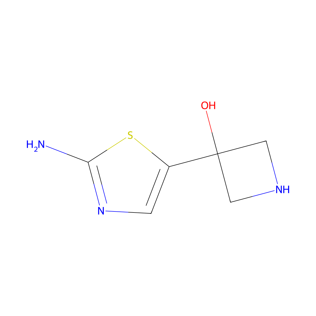 3-(2-Amino-1,3-thiazol-5-yl)azetidin-3-ol molecular structure, CAS 1564876-74-9