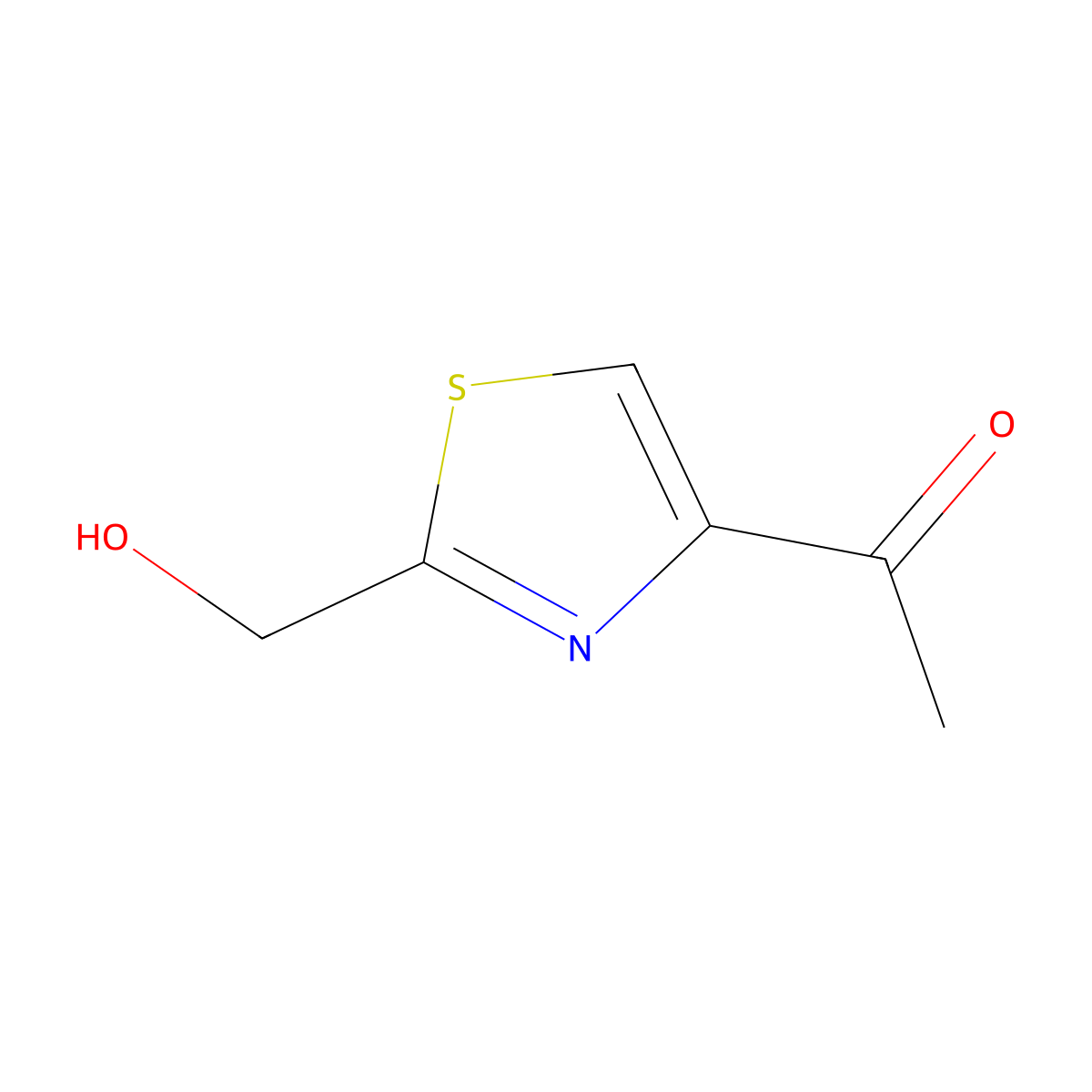 1-[2-(Hydroxymethyl)-1,3-thiazol-4-yl]ethan-1-one molecular structure, CAS 1564881-83-9
