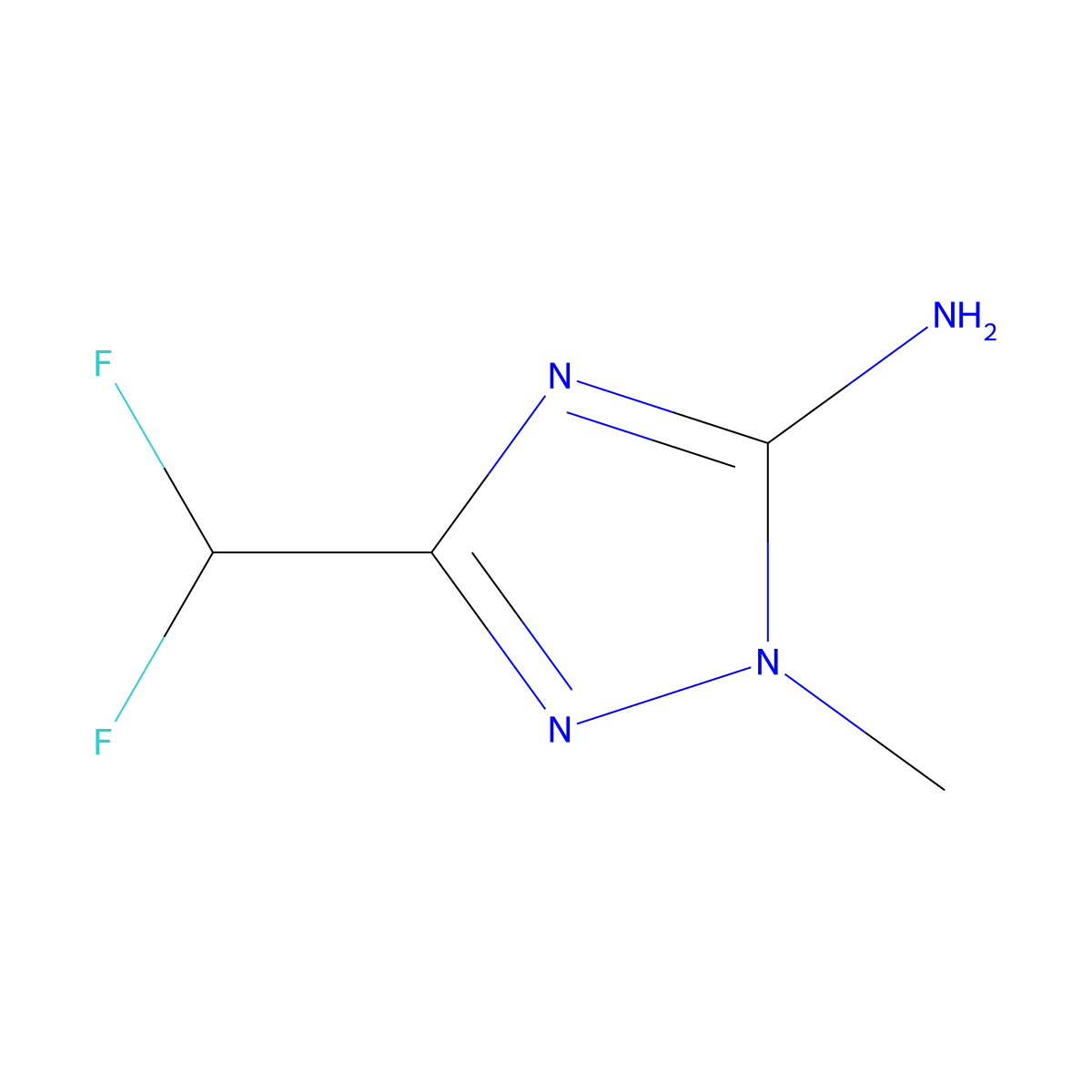 3-(difluoromethyl)-1-methyl-1H-1,2,4-triazol-5-amine molecular structure, CAS 1564886-33-4
