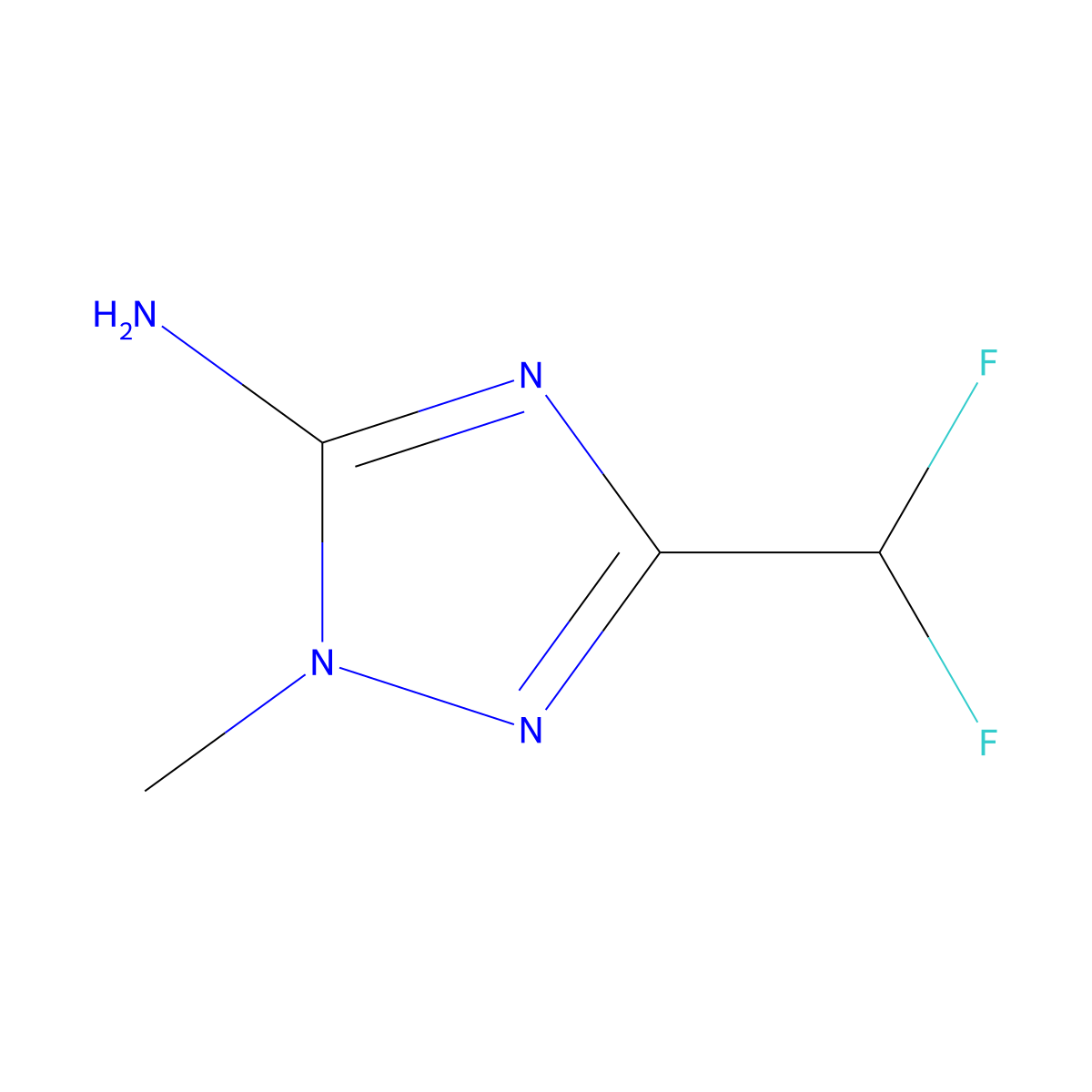 3-(difluoromethyl)-1-methyl-1H-1,2,4-triazol-5-amine molecular structure, CAS 1564886-33-4