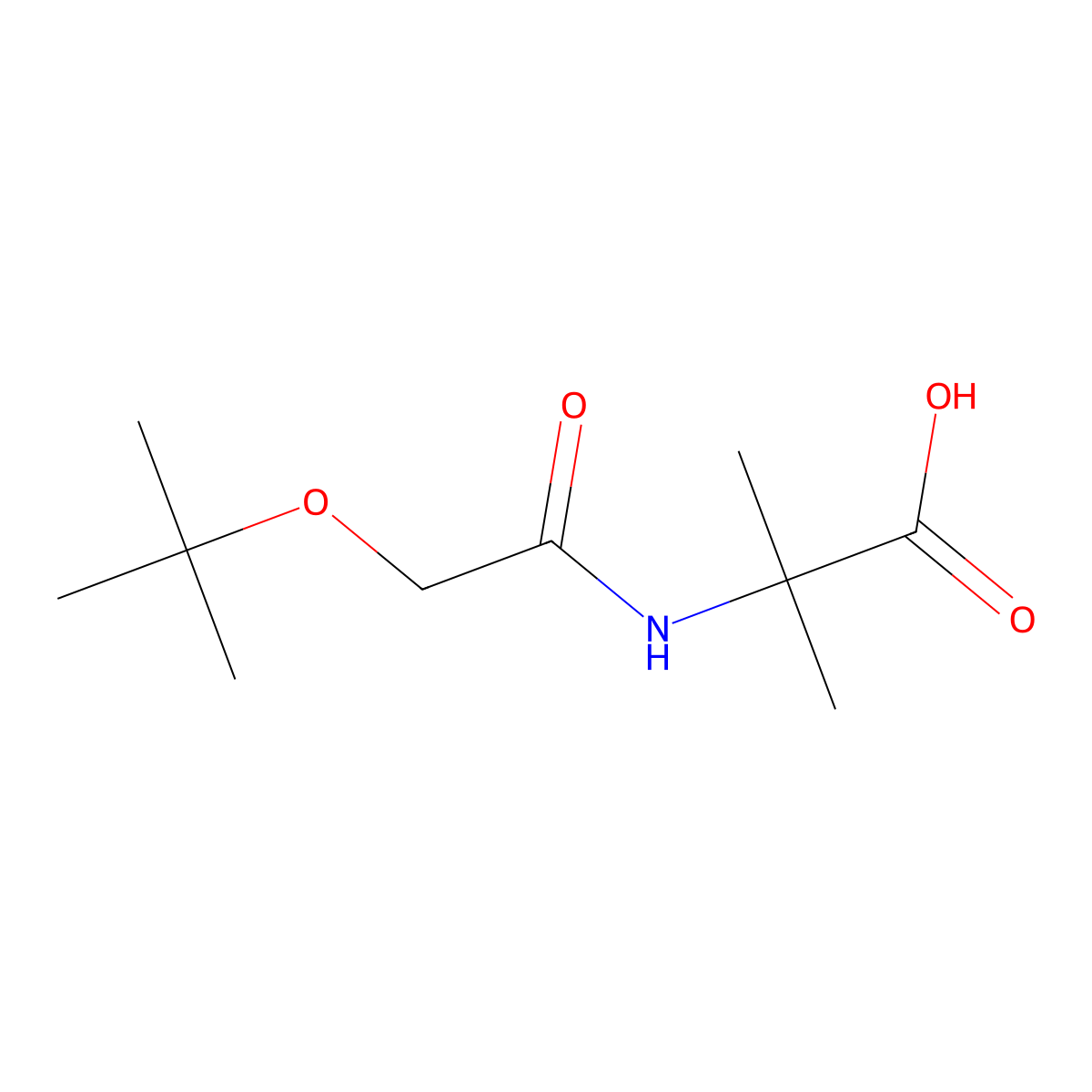 2-[2-(Tert-butoxy)acetamido]-2-methylpropanoic acid molecular structure, CAS 1564887-13-3