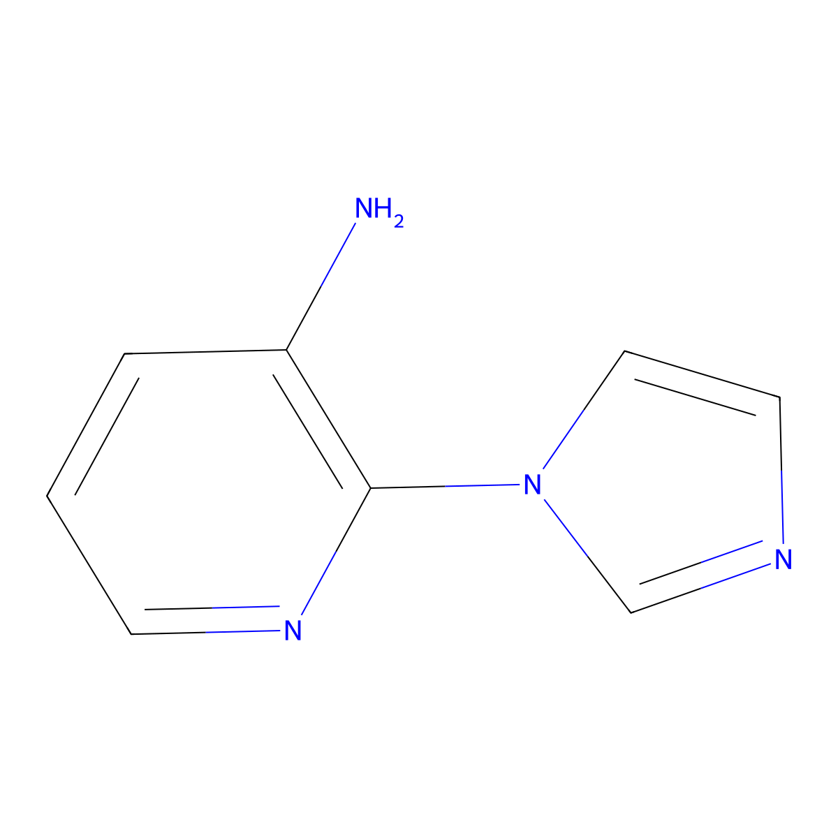 2-(1H-imidazol-1-yl)pyridin-3-amine molecular structure, CAS 156489-93-9