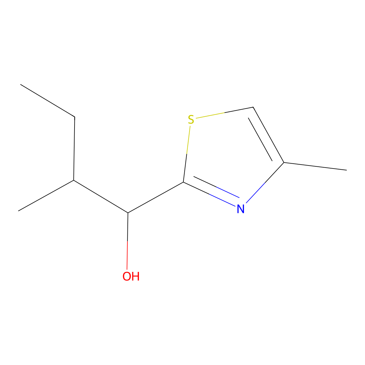 2-Methyl-1-(4-methyl-1,3-thiazol-2-yl)butan-1-ol molecular structure, CAS 1564891-04-8