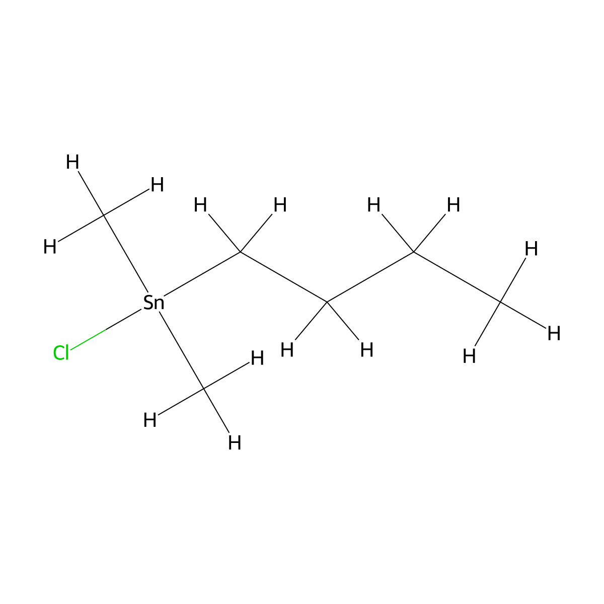Stannane, butylchlorodimethyl- molecular structure, CAS 15649-31-7