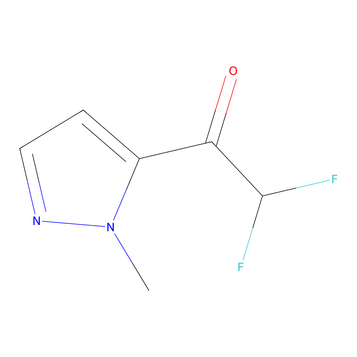 2,2-difluoro-1-(1-methyl-1H-pyrazol-5-yl)ethan-1-one molecular structure, CAS 1564902-01-7