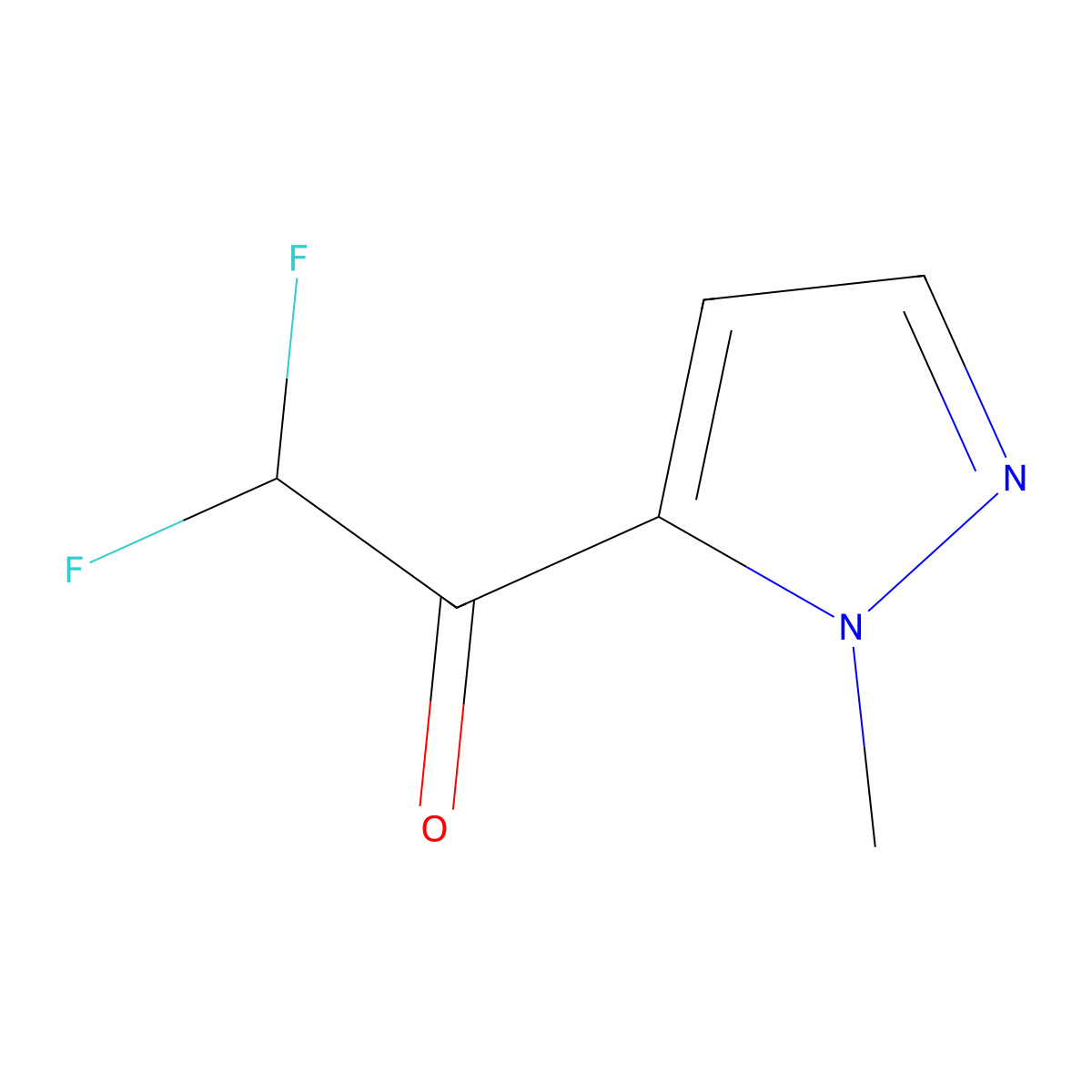 2,2-difluoro-1-(1-methyl-1H-pyrazol-5-yl)ethan-1-one molecular structure, CAS 1564902-01-7