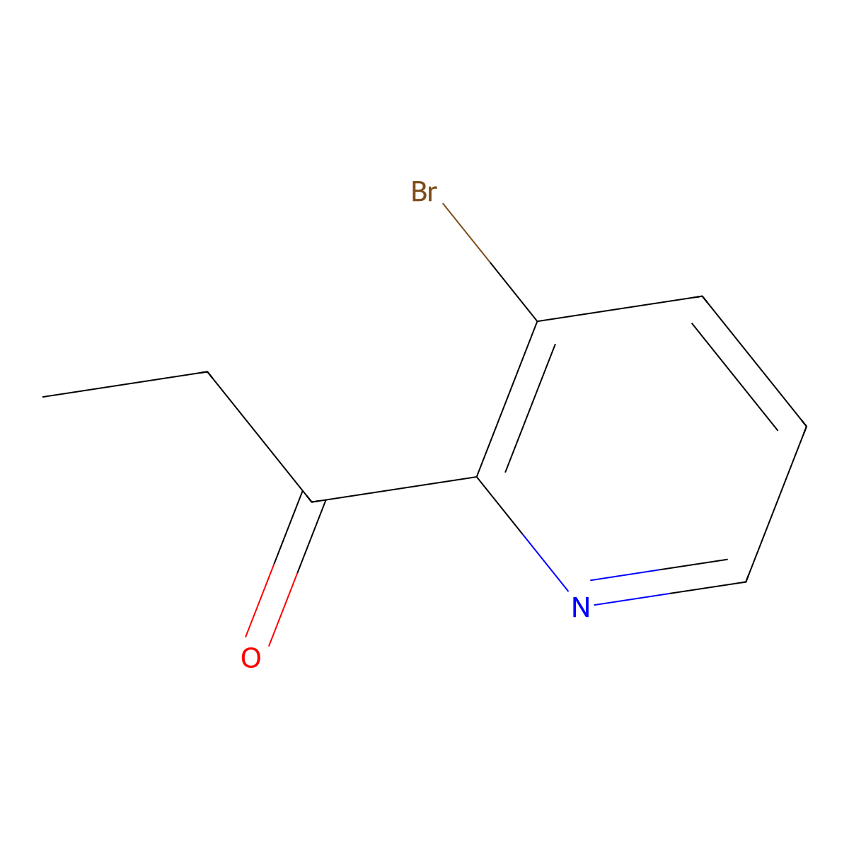 1-(3-Bromopyridin-2-yl)propan-1-one molecular structure, CAS 1564906-03-1