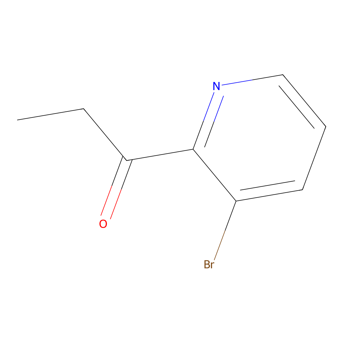 1-(3-Bromopyridin-2-yl)propan-1-one molecular structure, CAS 1564906-03-1