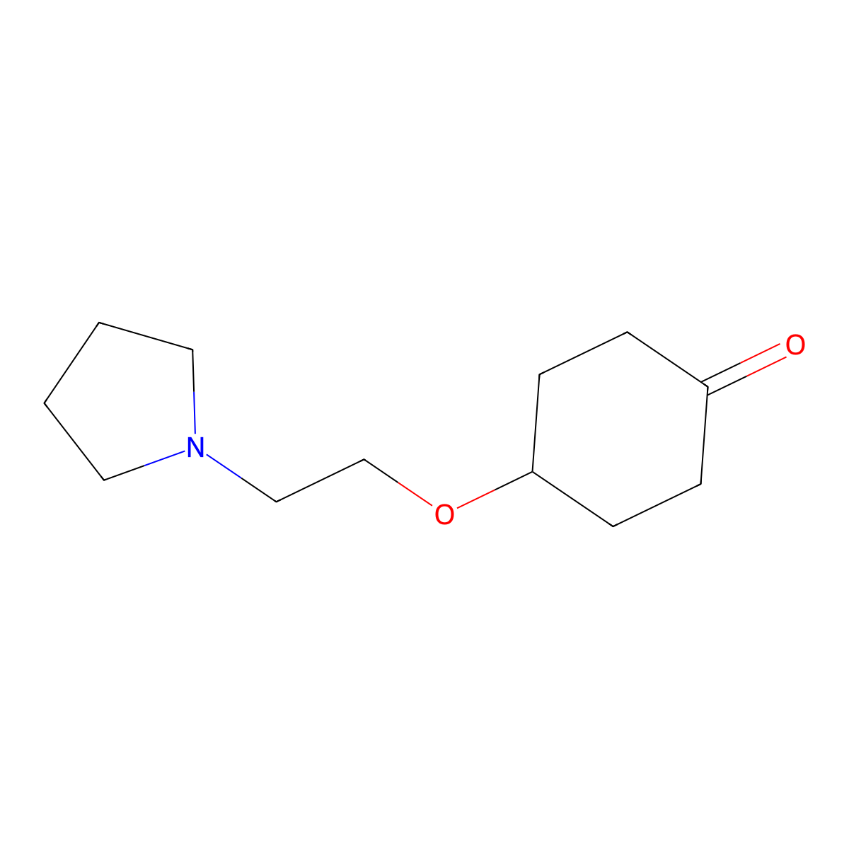 4-(2-(Pyrrolidin-1-yl)ethoxy)cyclohexan-1-one molecular structure, CAS 1564906-64-4