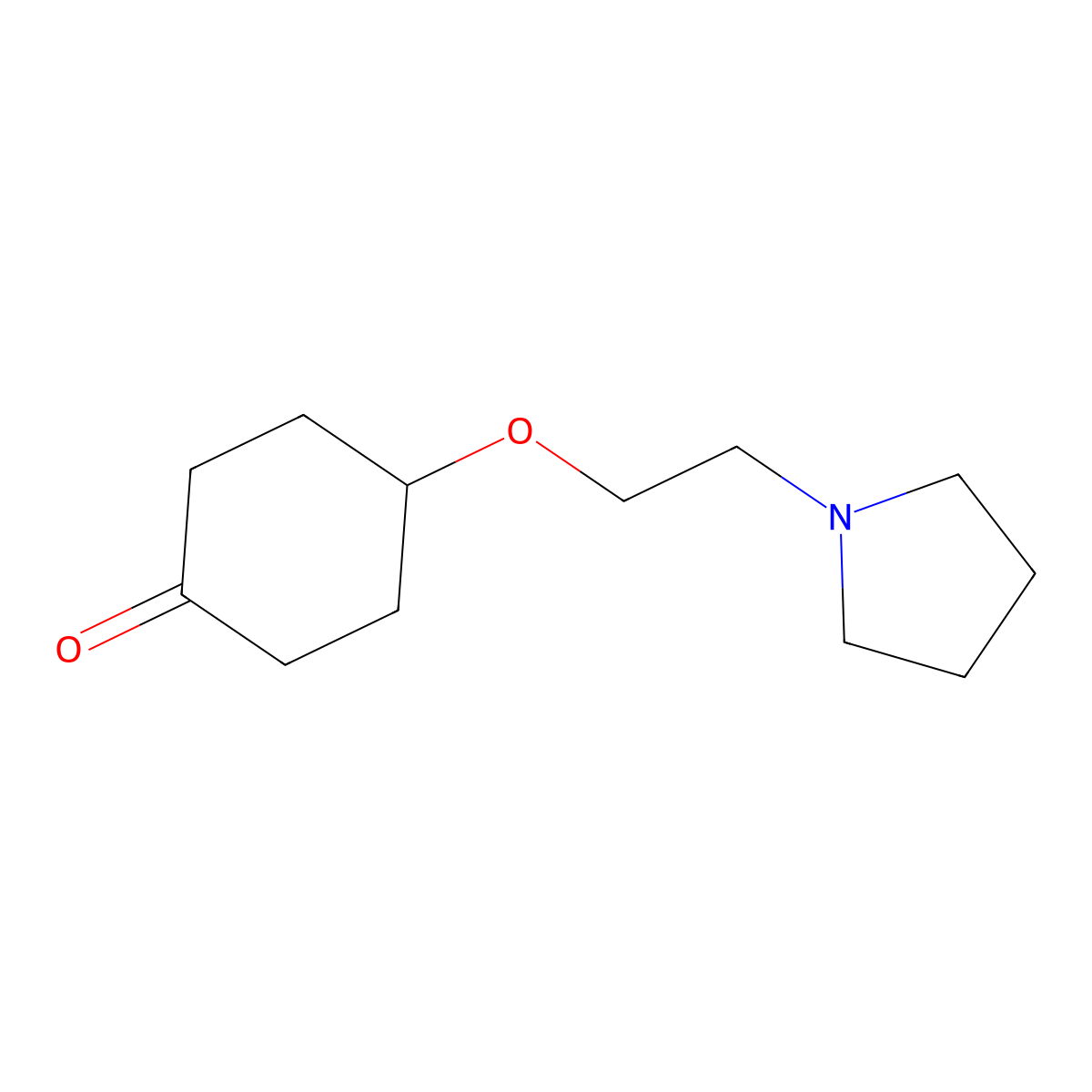 4-(2-(Pyrrolidin-1-yl)ethoxy)cyclohexan-1-one molecular structure, CAS 1564906-64-4