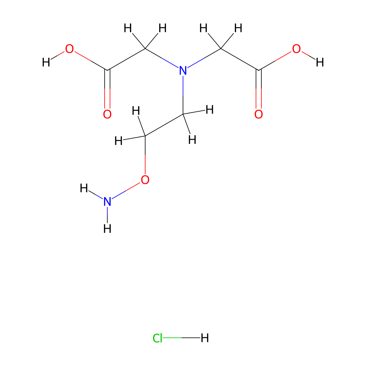 2-Aminooxyethyliminodiacetic acid hydrochloride molecular structure, CAS 156491-84-8