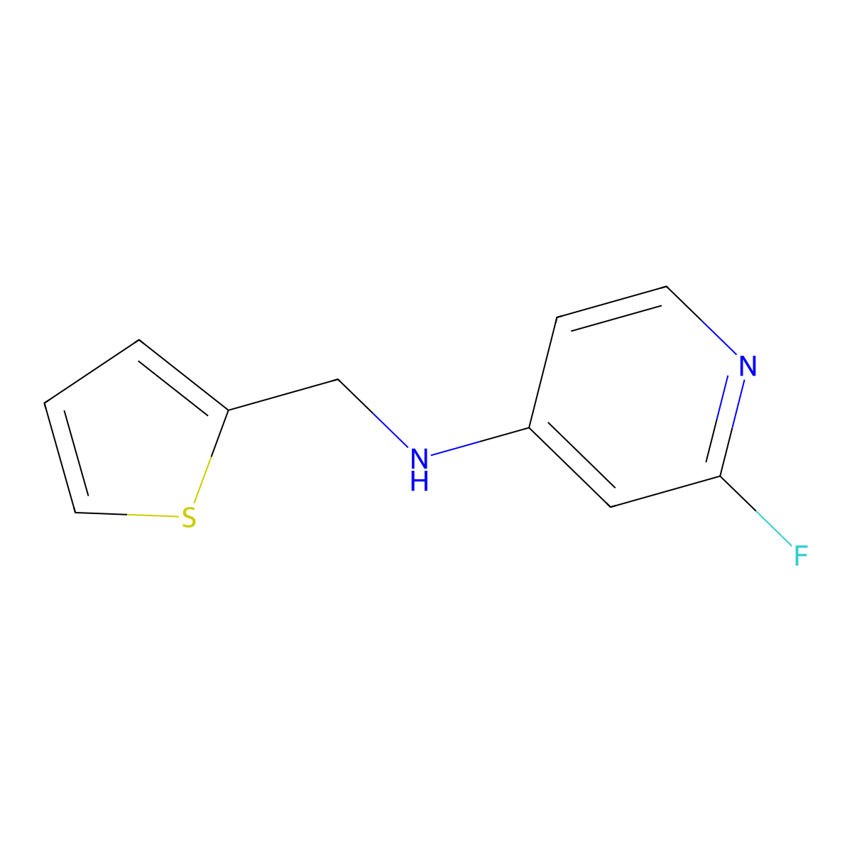 2-fluoro-N-[(thiophen-2-yl)methyl]pyridin-4-amine molecular structure, CAS 1564911-44-9