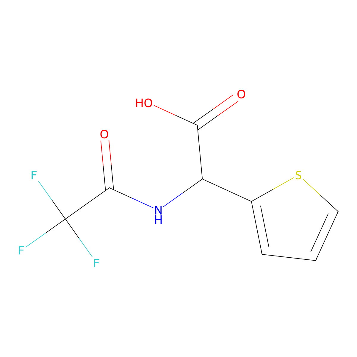 2-(Thiophen-2-yl)-2-(trifluoroacetamido)acetic acid molecular structure, CAS 1564913-99-0