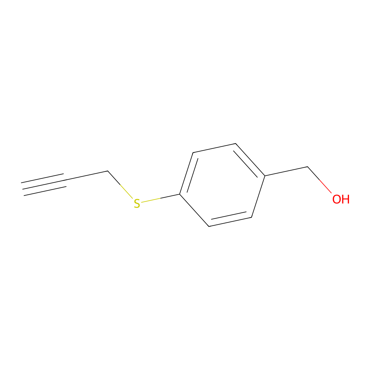 [4-(Prop-2-yn-1-ylsulfanyl)phenyl]methanol molecular structure, CAS 1564915-65-6