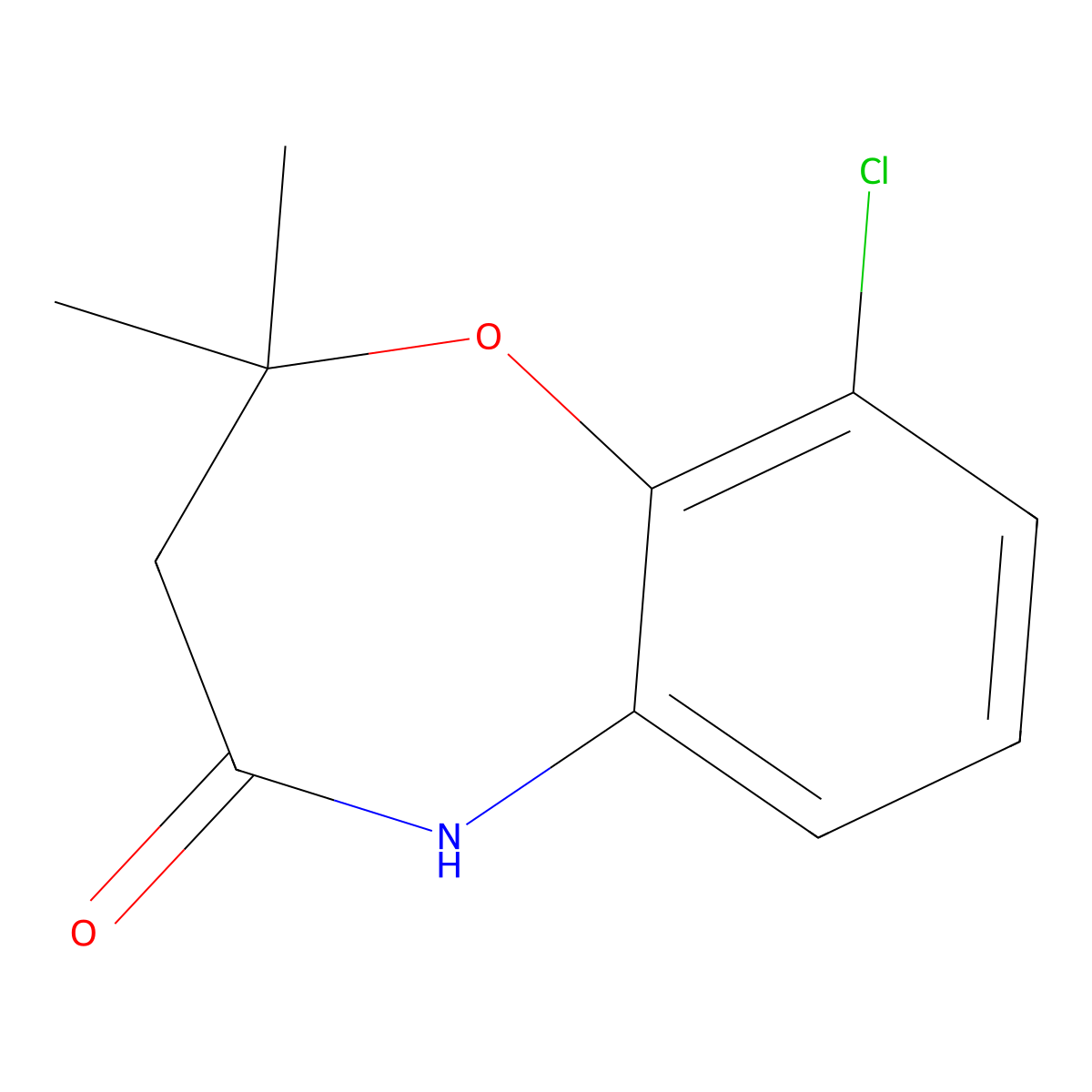 9-Chloro-2,2-dimethyl-2,3,4,5-tetrahydro-1,5-benzoxazepin-4-one molecular structure, CAS 1564917-63-0