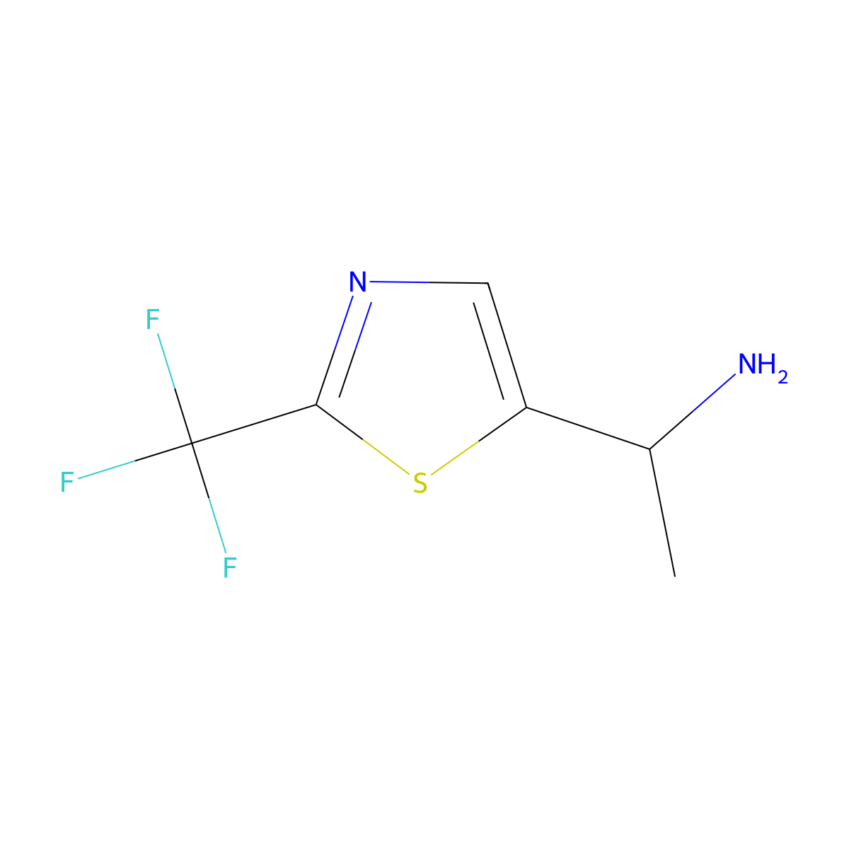 1-[2-(Trifluoromethyl)-1,3-thiazol-5-yl]ethan-1-amine molecular structure, CAS 1564920-17-7