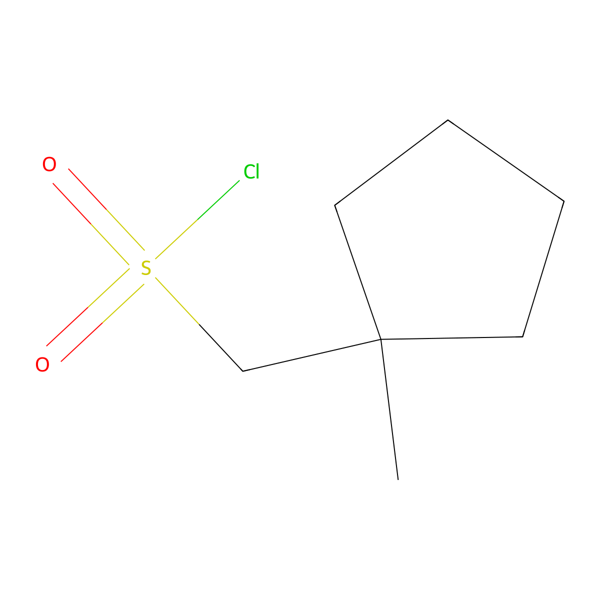 (1-Methylcyclopentyl)methanesulfonyl chloride molecular structure, CAS 1564926-24-4