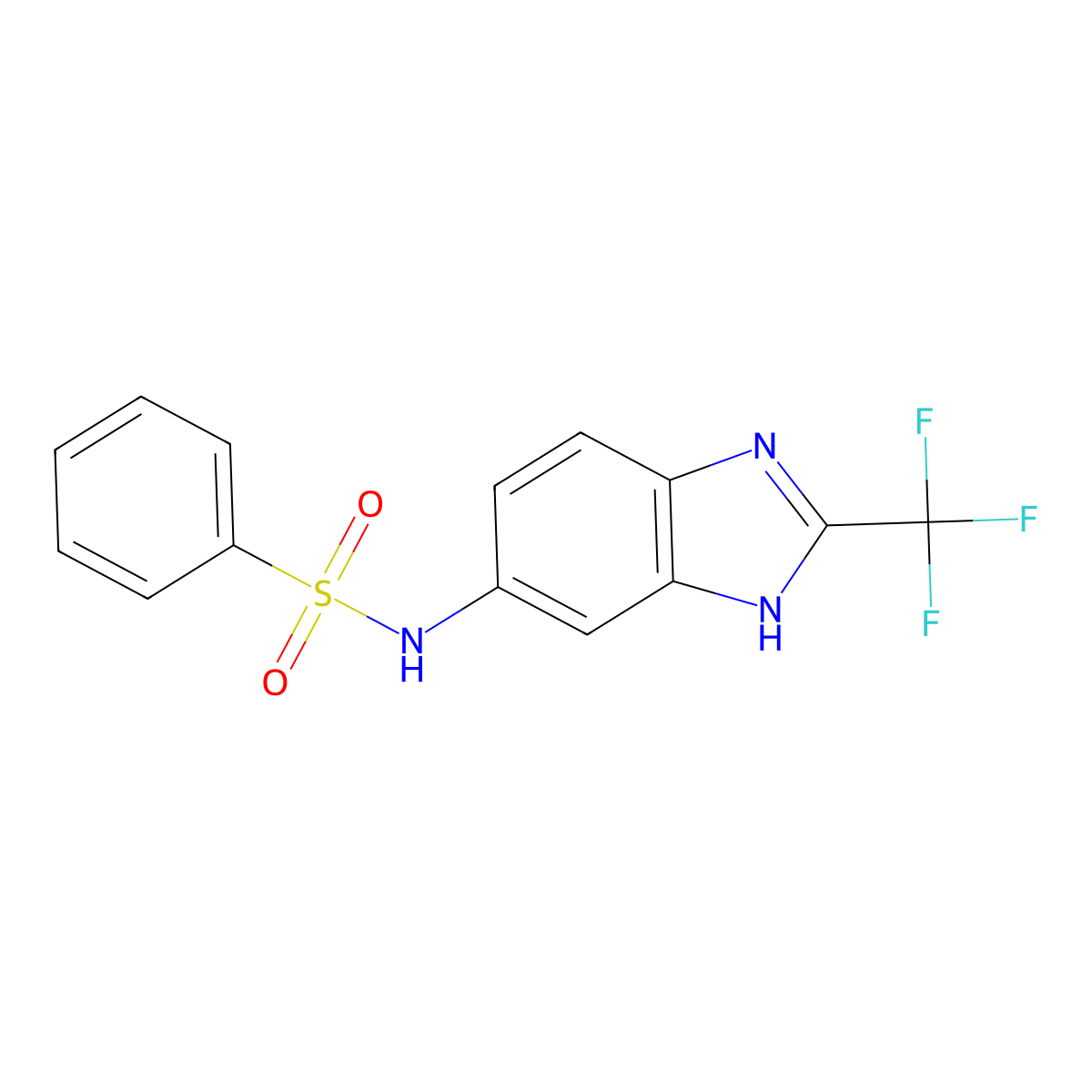 N-[2-(trifluoromethyl)-1H-benzimidazol-6-yl]benzenesulfonamide molecular structure, CAS 156493-93-5