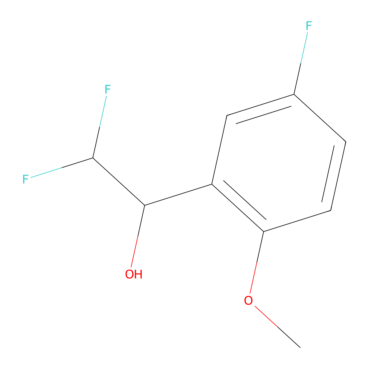 2,2-Difluoro-1-(5-fluoro-2-methoxyphenyl)ethan-1-ol molecular structure, CAS 1564938-38-0